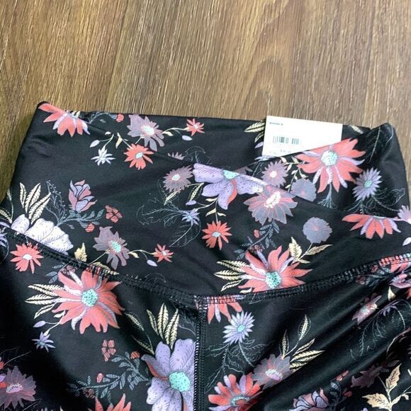 So sporty floral 7/8 leggings fitted stretch casual workout pants - Picture 3 of 6